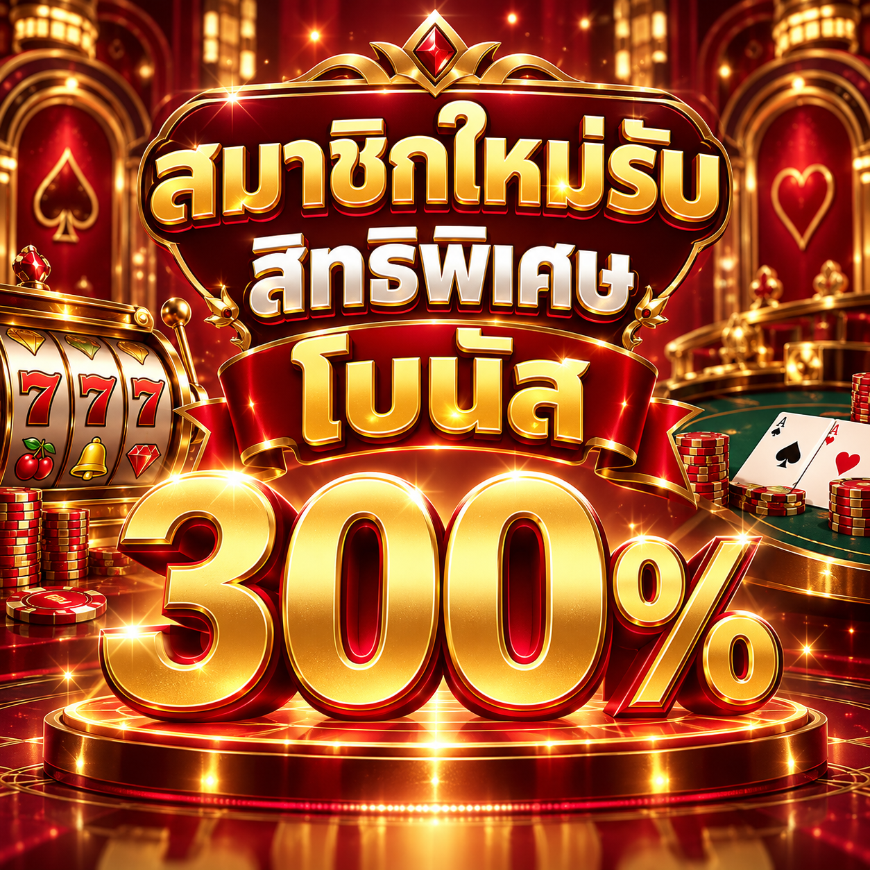 ภาพโปรโมชั่นสมาชิกใหม่โบนัส 300 เปอร์เซ็นต์